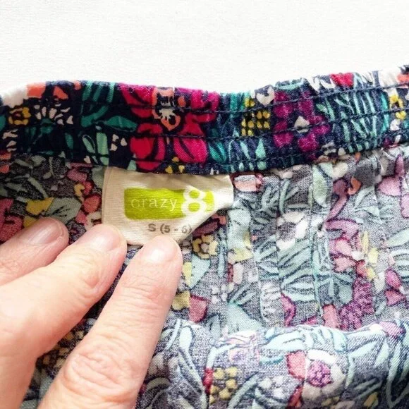 Crazy 8 Floral Pleated Skirt Size 5/6 - Picture 3 of 4